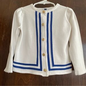 Janie and Jack girls cardigan 2t nautical white navy